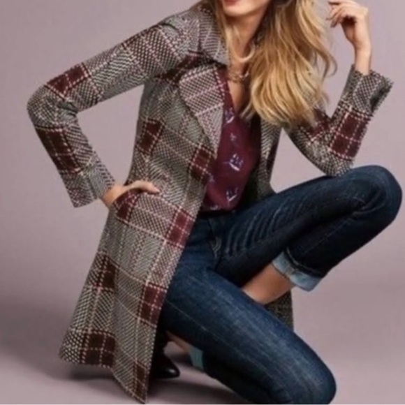 Plaid Cabi Trench Coat Jacket - Picture 4 of 6
